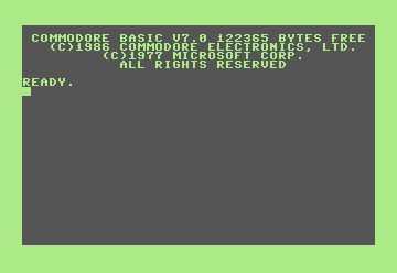 C128 Einschaltmeldung